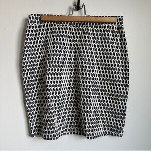 LOFT by Ann Taylor Navy and White Pull On Pencil Skirt Sz M